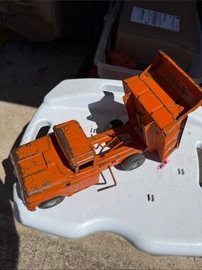 Buddy Basics Orange Metal Dump Truck Toy